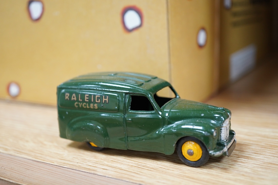 Twenty-five Dinky Toys including; Foden FG wagon, Leyland octopus wagon, TV mobile control room, Ford Zephyr, Volkswagen Karmann Ghia, Desoto Fireflite, Austin Healey 100, Hillman Minx, etc.